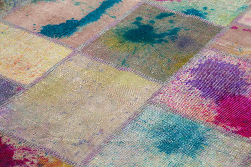 Kirk Yama Grey Patchwork Cotton Wool Handmade Area Rug 6'7'' x 9'11''