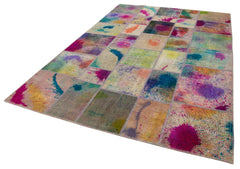 Kirk Yama Grey Patchwork Cotton Wool Handmade Area Rug 6'9'' x 9'10''