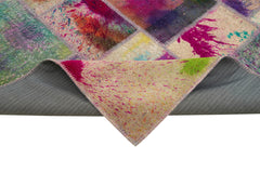 Kirk Yama Grey Patchwork Cotton Wool Handmade Area Rug 6'9'' x 9'10''