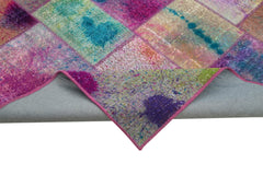 Handmade Area Rug - Kirk Yama Grey Patchwork Cotton Wool Carpet 6'6'' x 9'10''