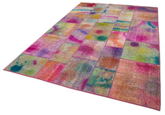 Kirk Yama Grey Patchwork Cotton Wool Handmade Area Rug 6'6'' x 9'10''