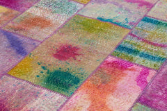 Kirk Yama Grey Patchwork Cotton Wool Handmade Area Rug 6'6'' x 9'10''