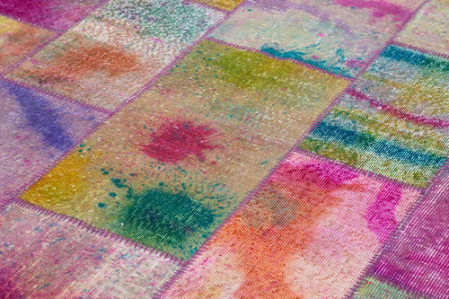 Kirk Yama Grey Patchwork Cotton Wool Handmade Area Rug 6'6'' x 9'10''