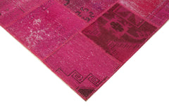 Kirk Yama Pink Patchwork Cotton Wool Handmade Area Rug 6'6'' x 9'11''