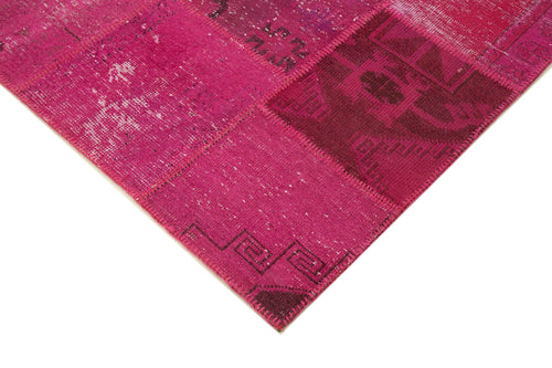 Kirk Yama Pink Patchwork Cotton Wool Handmade Area Rug 6'6'' x 9'11''
