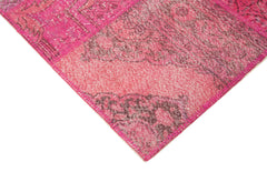Kirk Yama Pink Patchwork Cotton Wool Handmade Area Rug 6'7'' x 9'11''