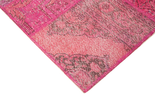 Kirk Yama Pink Patchwork Cotton Wool Handmade Area Rug 6'7'' x 9'11''
