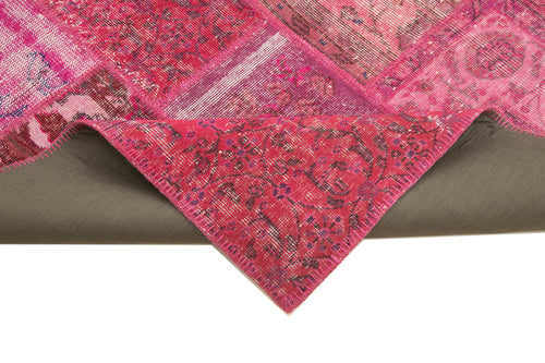 Kirk Yama Pink Patchwork Cotton Wool Handmade Area Rug 6'6'' x 9'8''