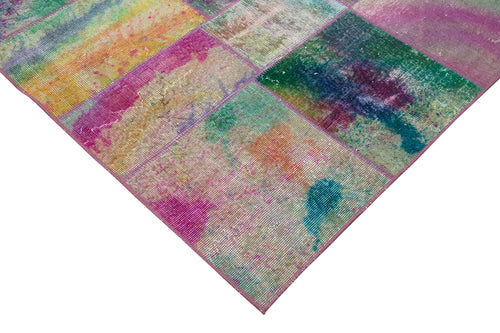 Kirk Yama Grey Patchwork Cotton Wool Handmade Area Rug 6'6'' x 9'10''