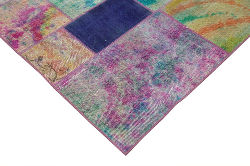 Kirk Yama Grey Patchwork Cotton Wool Handmade Area Rug 6'5'' x 9'10''