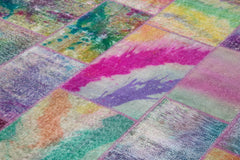 Kirk Yama Grey Patchwork Cotton Wool Handmade Area Rug 6'5'' x 9'10''