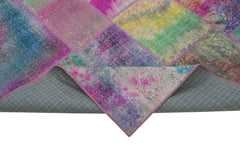 Kirk Yama Grey Patchwork Cotton Wool Handmade Area Rug 6'5'' x 9'10''