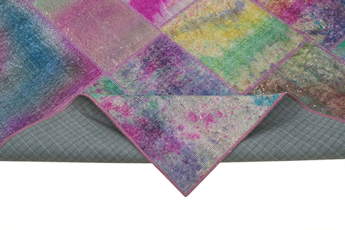 Kirk Yama Grey Patchwork Cotton Wool Handmade Area Rug 6'5'' x 9'10''