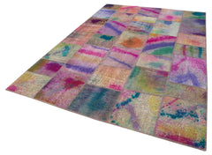 Kirk Yama Grey Patchwork Cotton Wool Handmade Area Rug 6'6'' x 9'11''