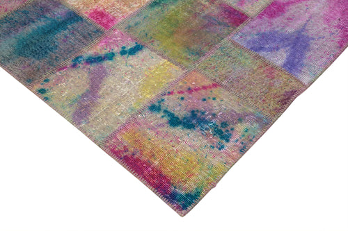 Kirk Yama Grey Patchwork Cotton Wool Handmade Area Rug 6'6'' x 9'11''