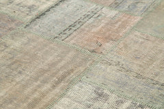 Kirk Yama Grey Patchwork Cotton Wool Handmade Area Rug 6'6'' x 9'11''