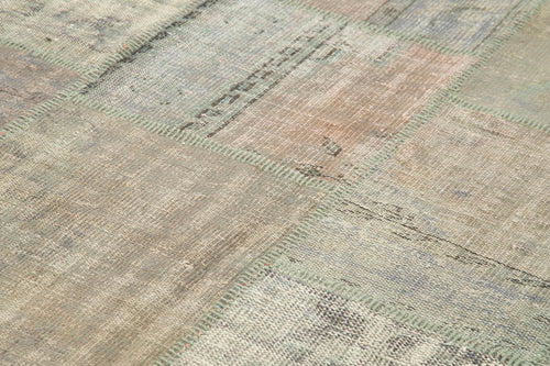 Kirk Yama Grey Patchwork Cotton Wool Handmade Area Rug 6'6'' x 9'11''