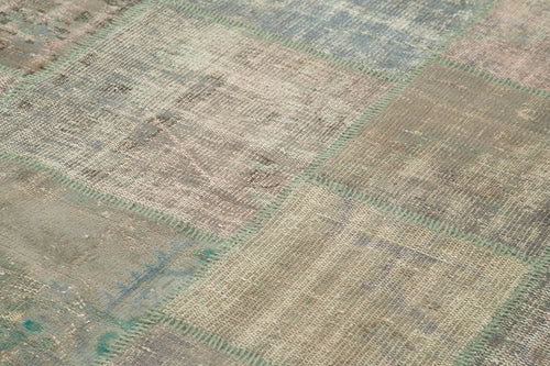 Kirk Yama Grey Patchwork Cotton Wool Handmade Area Rug 6'7'' x 9'11''