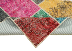 Kirk Yama Grey Patchwork Cotton Wool Handmade Area Rug 6'9'' x 9'10''