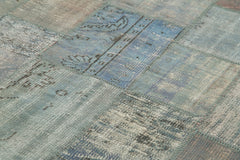 Handmade Area Rug – Turkish Patchwork Grey Wool Cotton Carpet 6'8"x10' by Agacan