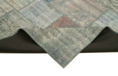 Handmade Area Rug – Turkish Patchwork Grey Wool Cotton Carpet 6'8"x10' by Agacan