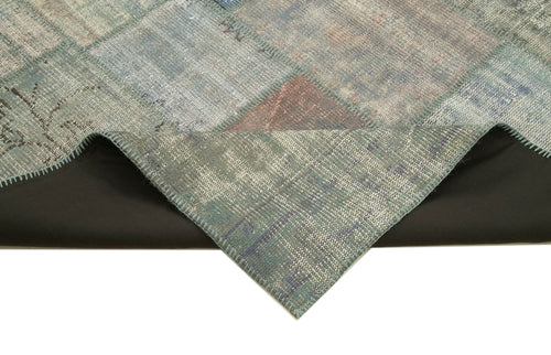 Handmade Area Rug – Turkish Patchwork Grey Wool Cotton Carpet 6'8"x10' by Agacan