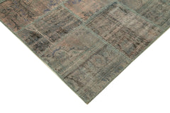 Kirk Yama Grey Patchwork Cotton Wool Handmade Area Rug 6'9'' x 9'11''