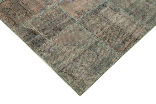 Kirk Yama Grey Patchwork Cotton Wool Handmade Area Rug 6'9'' x 9'11''