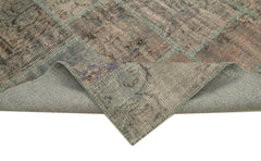 Kirk Yama Grey Patchwork Cotton Wool Handmade Area Rug 6'9'' x 9'11''