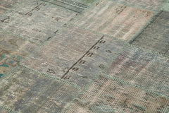 Handmade Area Rug - Kirk Yama Grey Patchwork Cotton Wool Carpet 6'6''x9'9''