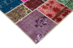 Handmade Area Rug | Kirk Yama Blue Patchwork Cotton Wool Carpet 6'9''x10'