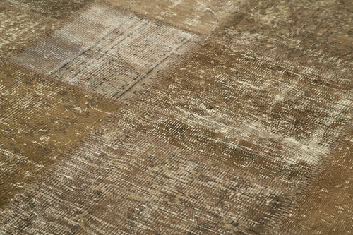 Kirk Yama Brown Patchwork Cotton Wool Handmade Area Rug 6'7'' x 9'9''