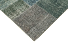 Kirk Yama Grey Patchwork Cotton Wool Handmade Area Rug 6'7'' x 9'10''
