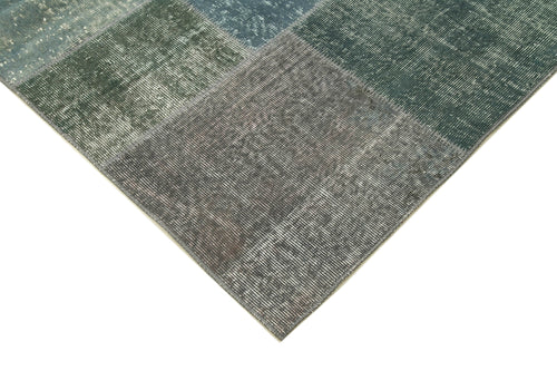 Kirk Yama Grey Patchwork Cotton Wool Handmade Area Rug 6'7'' x 9'10''