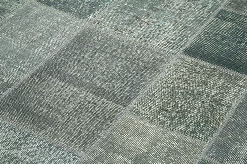 Kirk Yama Grey Patchwork Cotton Wool Handmade Area Rug 6'7'' x 9'10''