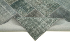 Kirk Yama Grey Patchwork Cotton Wool Handmade Area Rug 6'7'' x 9'10''