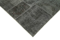 Kirk Yama Grey Patchwork Cotton Wool Handmade Area Rug 6'7'' x 9'10''
