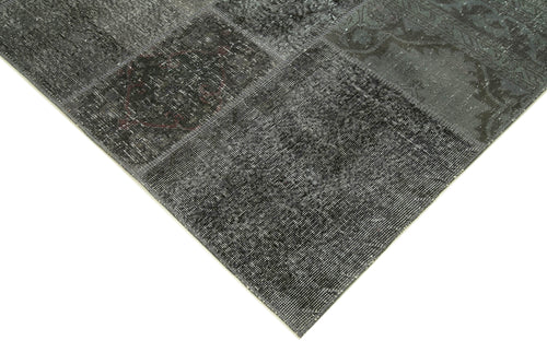 Kirk Yama Grey Patchwork Cotton Wool Handmade Area Rug 6'7'' x 9'10''