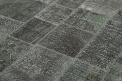 Kirk Yama Grey Patchwork Cotton Wool Handmade Area Rug 6'7'' x 9'10''