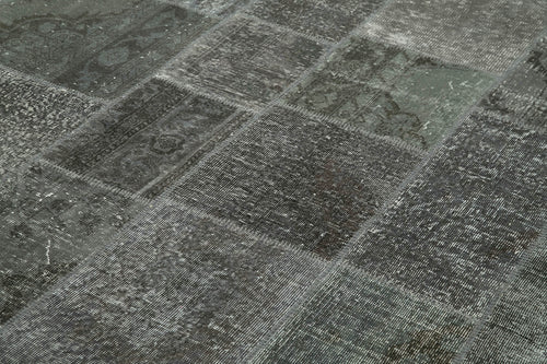 Kirk Yama Grey Patchwork Cotton Wool Handmade Area Rug 6'7'' x 9'10''