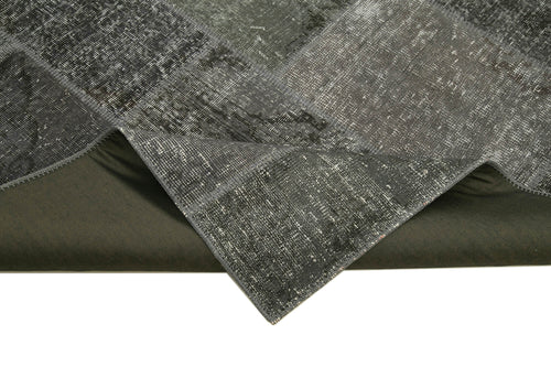 Kirk Yama Grey Patchwork Cotton Wool Handmade Area Rug 6'7'' x 9'10''