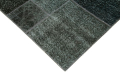 Handmade Area Rug - Kirk Yama Grey Patchwork Cotton Wool Carpet 6'7''x9'10''