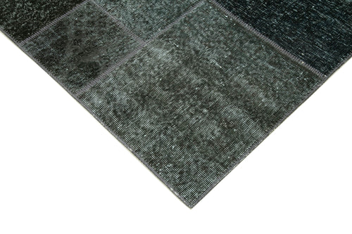 Handmade Area Rug - Kirk Yama Grey Patchwork Cotton Wool Carpet 6'7''x9'10''
