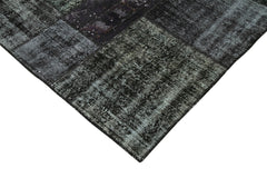 Kirk Yama Black Patchwork Cotton Wool Handmade Area Rug 6'6'' x 9'10''