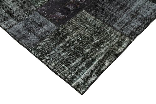 Kirk Yama Black Patchwork Cotton Wool Handmade Area Rug 6'6'' x 9'10''