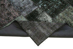 Kirk Yama Black Patchwork Cotton Wool Handmade Area Rug 6'6'' x 9'10''