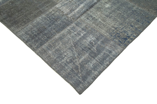 Handmade Area Rug – Grey Patchwork Cotton Wool Turkish Carpet 6'6'' x 9'10''