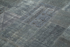 Handmade Area Rug – Grey Patchwork Cotton Wool Turkish Carpet 6'6'' x 9'10''