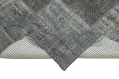 Handmade Area Rug – Grey Patchwork Cotton Wool Turkish Carpet 6'6'' x 9'10''