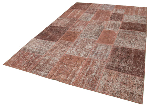Kirk Yama Brown Patchwork Cotton Wool Handmade Area Rug 6'6'' x 9'10''
